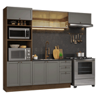 Cocina Integral 270 cm Con Mueble para Horno Marrón/Gris Vik Madesa