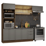 Cocina Integral 270 cm Marrón/Gris Vik Madesa 04