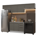 Cocina Compacta 280 cm Blanco/Gris Vik Madesa