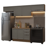 Cocina Integral 280 cm Marrón/Gris Vik Madesa 01