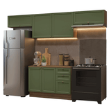 Cocina Integral 280 cm Marrón/Verde Vik Madesa 01