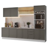 Cocina Integral 310 cm Blanco/Gris Vik Madesa 01