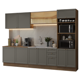 Cocina Integral 310 cm Marrón/Gris Vik Madesa 01