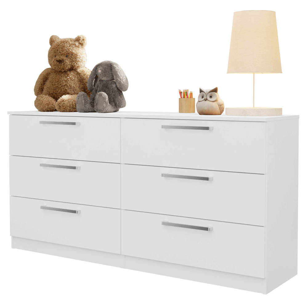 Cómoda Infantil 6 Cajones Blanco 3435