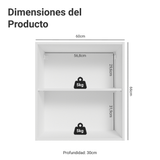 Gabinete Superior para Recámara 60 cm 2 Nichos Neo Blanco