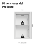 Gabinete Superior para Recámara 40 cm 2 Nichos Neo Blanco