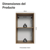 Gabinete Superior para Recámara 40 cm 2 Nichos Abiertos Marrón Neo Madesa