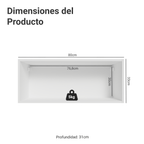 Gabinete Superior para Recámara 80 cm 1 Puerta Basculante Blanco Neo Madesa