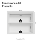 Gabinete Superior para Recámara 80 cm 2 Puertas Blanco Neo Madesa