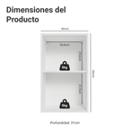 Gabinete Superior para Recámara 40 cm 1 Puerta Blanco Neo Madesa