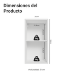 Gabinete Superior para Recámara 35 cm 1 Puerta Blanco Neo Madesa
