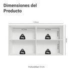Gabinete Superior para Recámara 120 cm 2 Puertas Blanco Neo Madesa