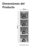 Nicho de Pared 20 cm 4 Repisas Blanco Neo Madesa