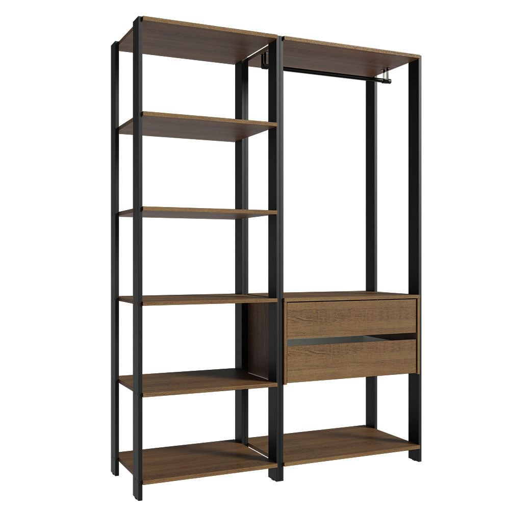 Clóset Modular Valencia 2 Cajones 129cm Marrón/Negro