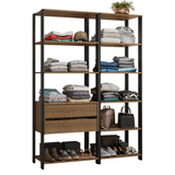 Clóset Modulado 2 Cajones 9 Niveles 129cm Marrón/Negro Valencia