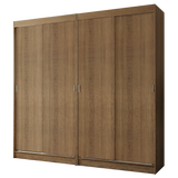 Conjunto de 2 Clósets 4 Puertas Corredizas Marrón Tokio Madesa