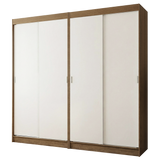 Conjunto de 2 Clósets 4 Puertas Corredizas Marrón/Blanco Tokio Madesa