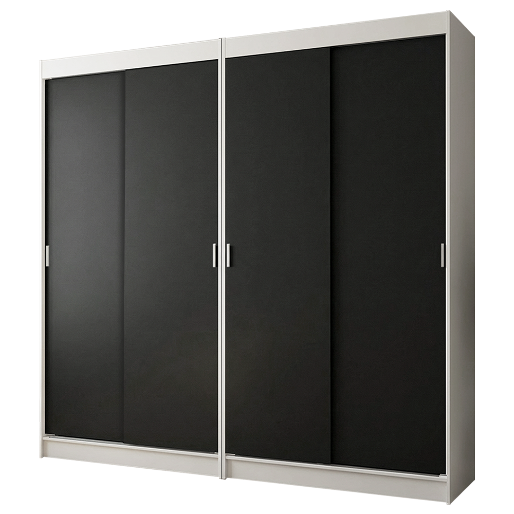 Conjunto de 2 Clósets 4 Puertas Corredizas Blanco/Negro Tokio Madesa