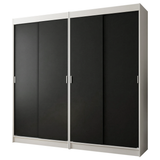 Conjunto de 2 Clósets 4 Puertas Corredizas Blanco/Negro Tokio Madesa