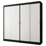 Conjunto de 2 Clósets 4 Puertas Corredizas Negro/Blanco Tokio Madesa