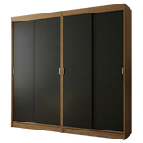 Conjunto de 2 Clósets 4 Puertas Corredizas Marrón/Negro Tokio Madesa