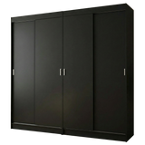 Conjunto de 2 Clósets 4 Puertas Corredizas Negro Tokio Madesa