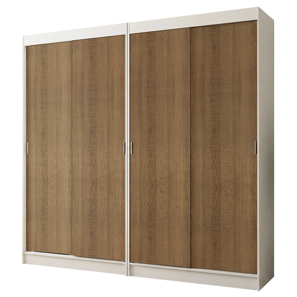 Conjunto de 2 Clósets 4 Puertas Corredizas Blanco/Marrón Tokio Madesa