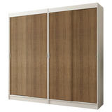 Conjunto de 2 Clósets 4 Puertas Corredizas Blanco/Marrón Tokio Madesa