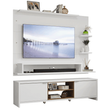 Mueble con Panel para TV hasta 60 Pulgadas 180 cm Blanco/Marrón Metz Madesa