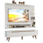 Kit Panel para TV hasta 60 Pulgadas y Rack 180 cm Blanco/Marrón Reims Madesa