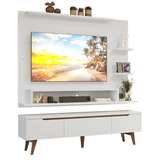 Mueble con Panel para TV hasta 60 Pulgadas 180 cm con patas Blanco/Marrón Reims Madesa
