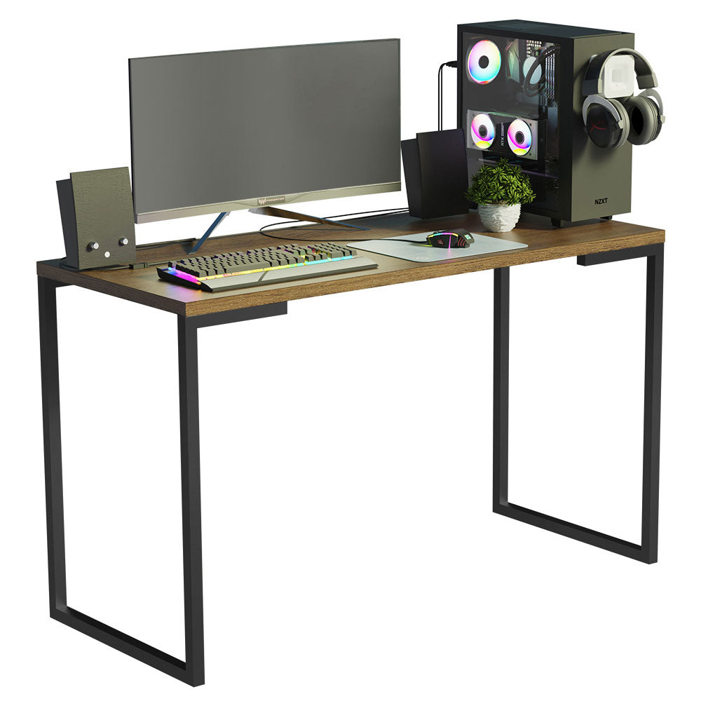 Scrivania DAN Con Ripiani | IDMarket | Finitura Nero E Faggio | Design Moderno E Funzionale