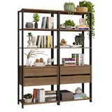 Armario Estante Multiuso 4 Cajones 8 Niveles 140cm Marrón/Negro