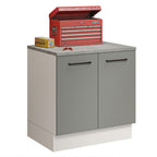 Gabinete Bajo Multiuso 80 cm 2 Puertas Blanco/Gris Agata Madesa