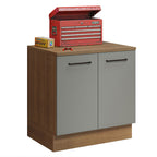 Gabinete Bajo Multiuso 80 cm 2 Puertas Marrón/Gris Agata Madesa