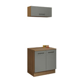Mueble Integral Multiuso Garaje 80cm Marrón/Gris Agata