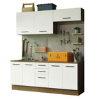 Kit 2 Gabinetes Bajos 2 Gabinetes Superiores 200 cm Marrón/Blanco Agata Madesa