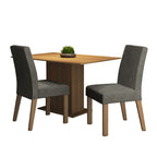 Conjunto de Comedor 2 Sillas Marrón/Plata Manu Madesa