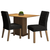 Juego de Comedor Mesa con Encimera de Madera 2 Sillas Marrón/Oxford Tainá