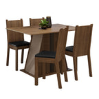 Conjunto de Comedor 4 Sillas Marrón/Crema/Negro Marilyn Madesa
