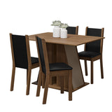 Juego de Comedor Mesa Encimera de Madera 4 Sillas Marrón/Beige/Negro Sophie