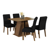 Juego de Comedor Mesa Encimera de Madera 4 Sillas Marrón/Oxford Gisele