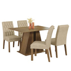 Conjunto de Comedor 4 Sillas Marrón/Imperial Gisele Madesa