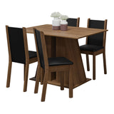 Juego de Comedor Mesa Encimera de Madera 4 Sillas Marrón/Negro Sophie