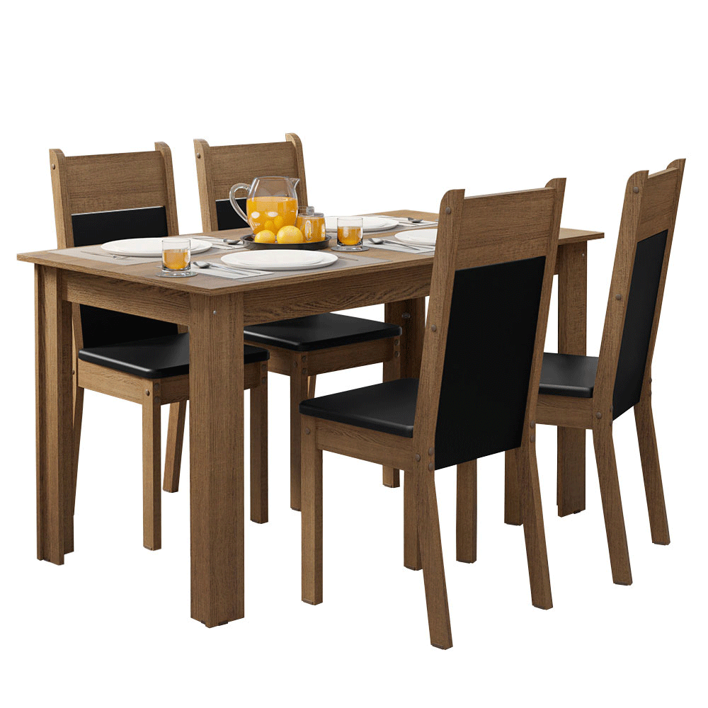 Comedor Mesa con Encimera de Madera 4 Sillas Ellen Madesa RP