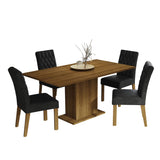 Juego de Comedor Mesa con Encimera de Madera 4 Sillas Marrón/Oxford Cindy