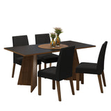 Juego de Comedor Encimera de Madera 4 Sillas Marrón/Negro/Oxford April