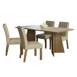 Juego de Comedor Encimera de Madera 4 Sillas Marrón/Crema/Imperial Ruby
