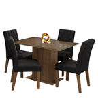 Conjunto de Comedor con Encimera Vidrio 4 Sillas Marrón/Oxford Reale Madesa