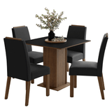 Juego de Comedor Encimera de Madera 4 Sillas Marrón/Negro/Oxford Aspen Madesa